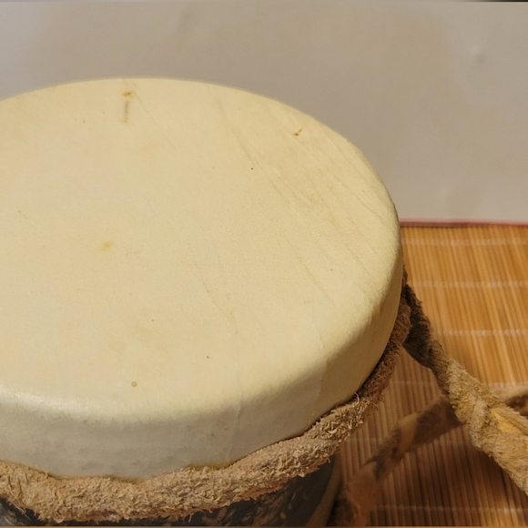 Handmade pottery Small DJEMBE style Skin Drum Bongo Artist Made PNW 🎶 Unique - Picture 6 of 8